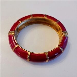 Vintage Red Enamel and Gold Bracelet